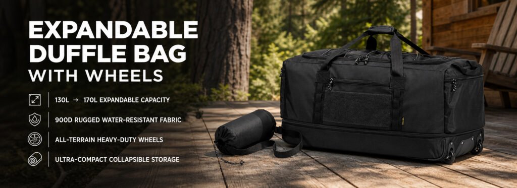 Outdoor Expandable Duffle Bag with Wheels